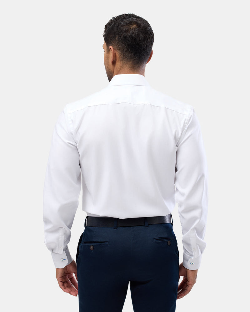 Brooksfield slim fit luxe business shirt in white