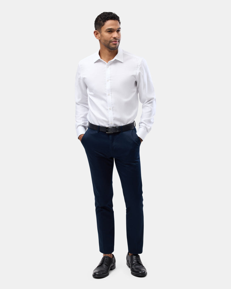 Brooksfield slim fit luxe business shirt in white