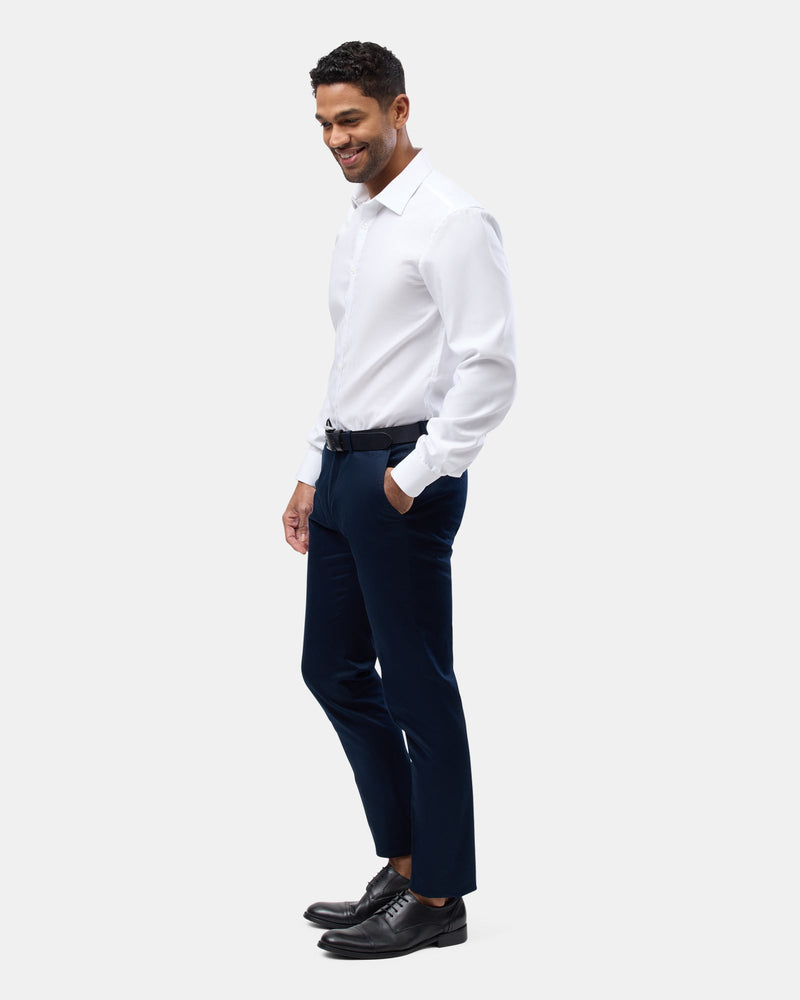 Brooksfield slim fit luxe business shirt in white