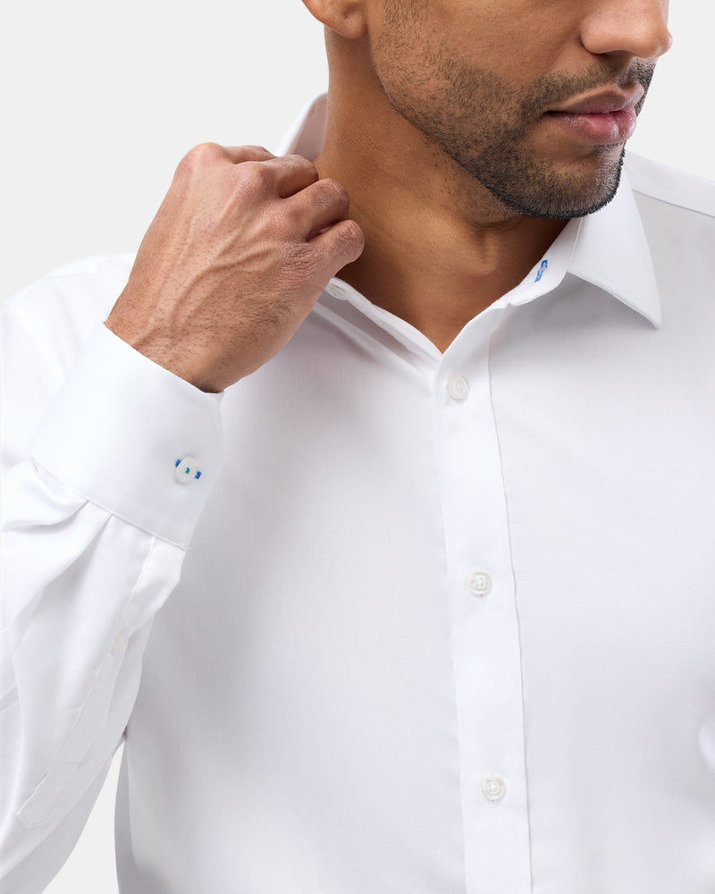 Brooksfield slim fit luxe business shirt in white