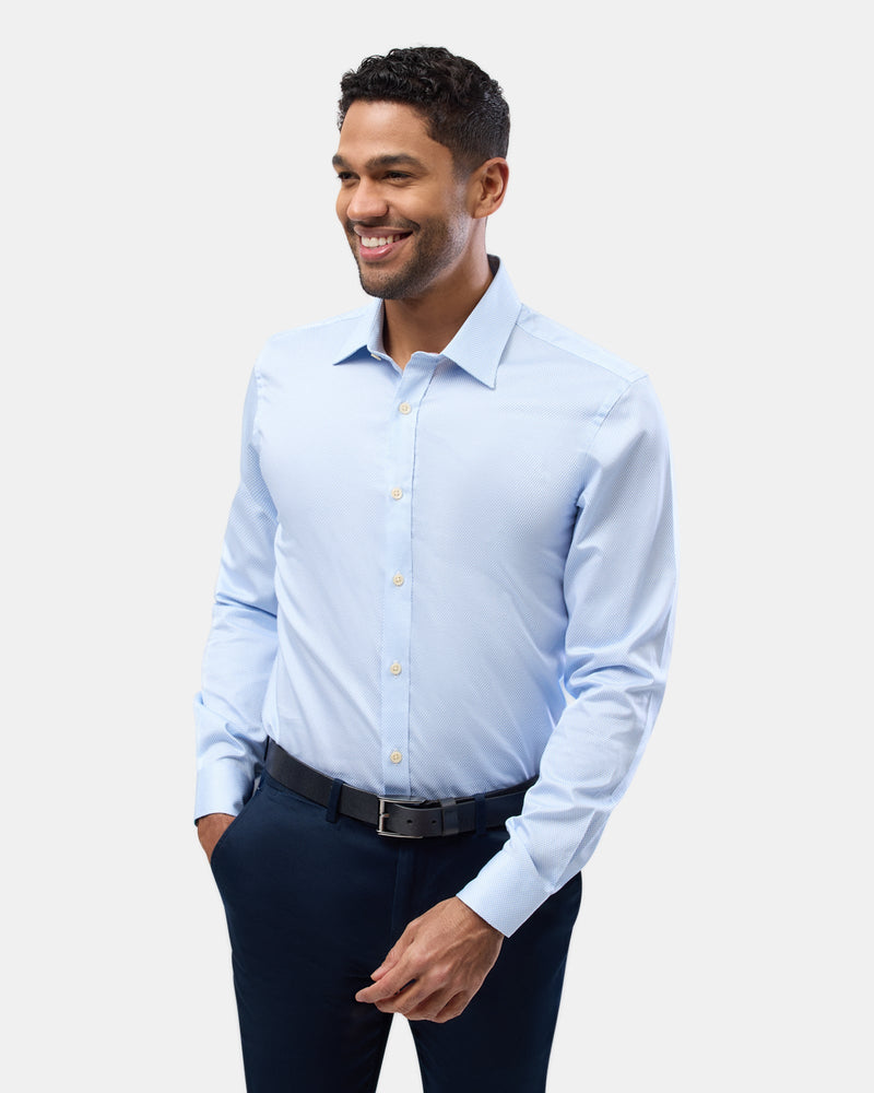 Brooksfield slim fit luxe business shirt in light blue