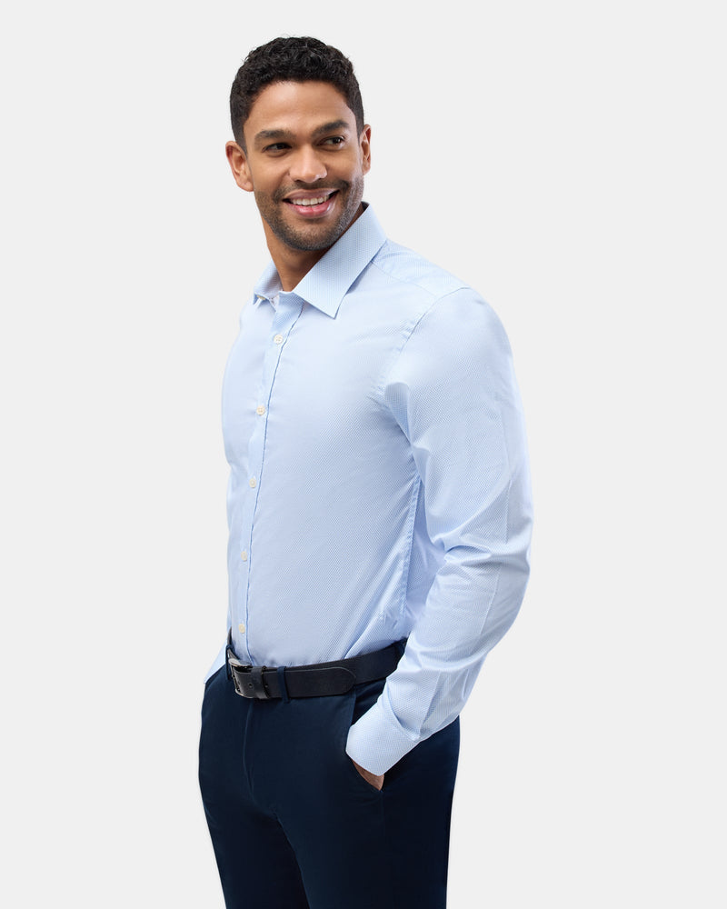 Brooksfield slim fit luxe business shirt in light blue