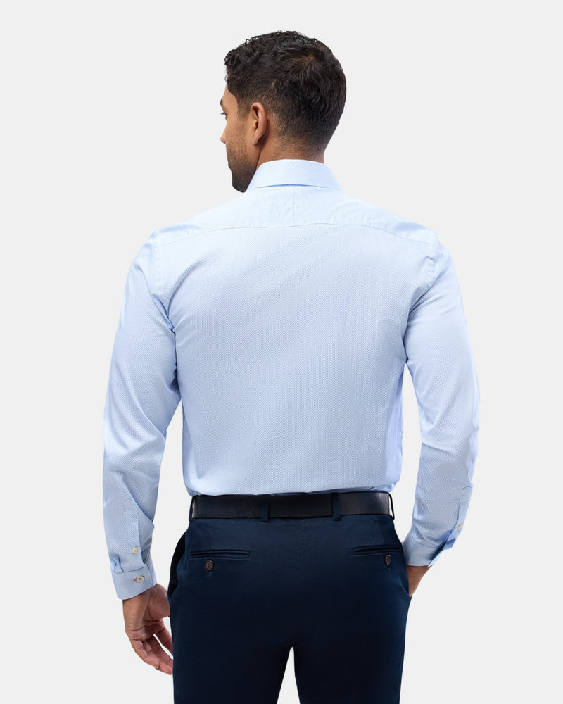 Brooksfield slim fit luxe business shirt in light blue