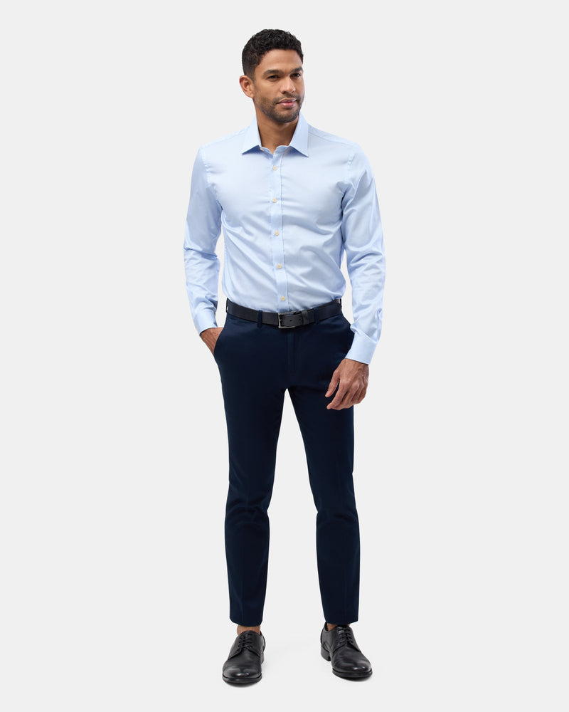 Brooksfield slim fit luxe business shirt in light blue