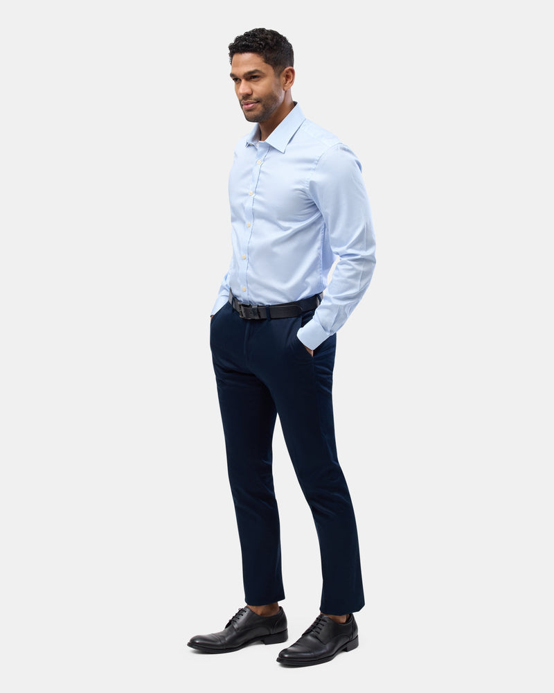 Brooksfield slim fit luxe business shirt in light blue