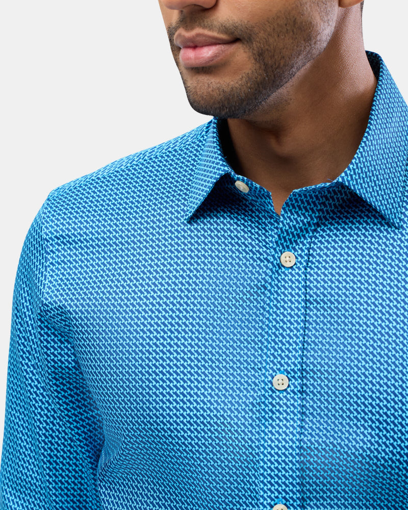 Brooksfield slim fit luxe business shirt in bright blue