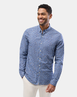 Brooksfield long sleeve casual shirt in blue floral