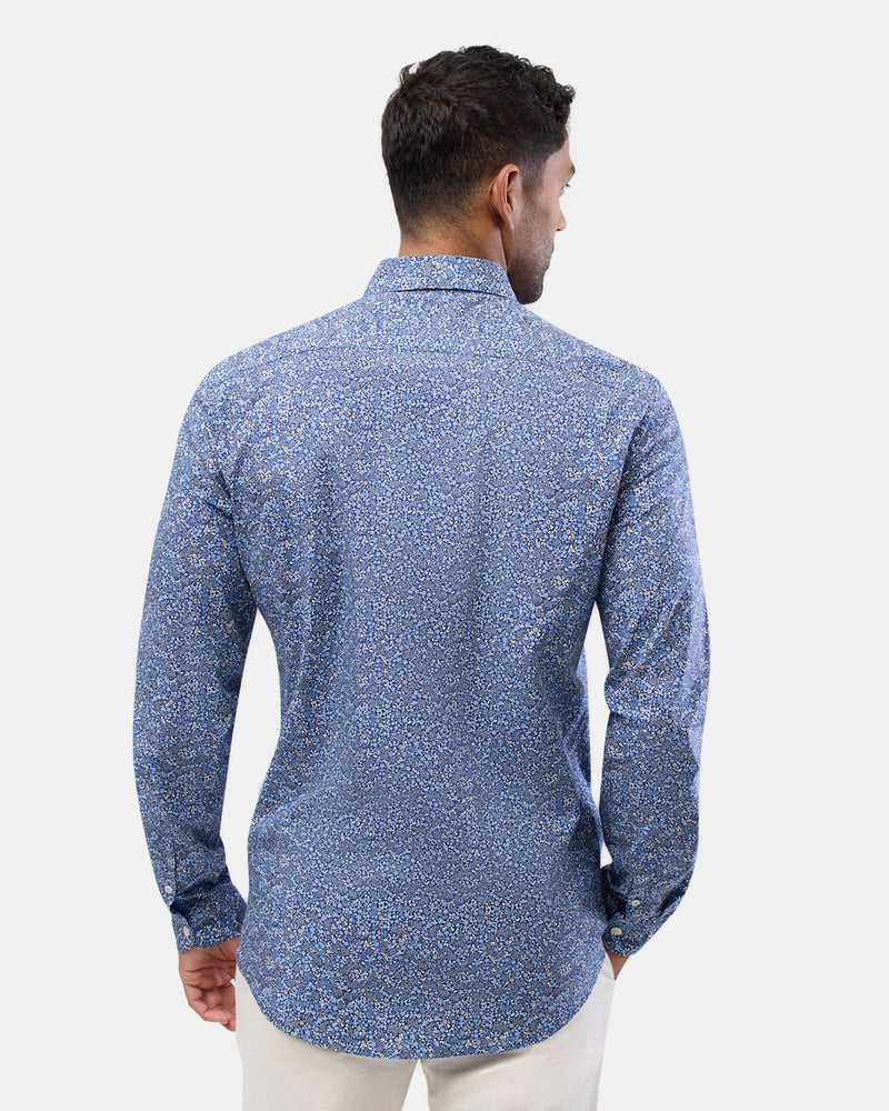 Brooksfield long sleeve casual shirt in blue floral