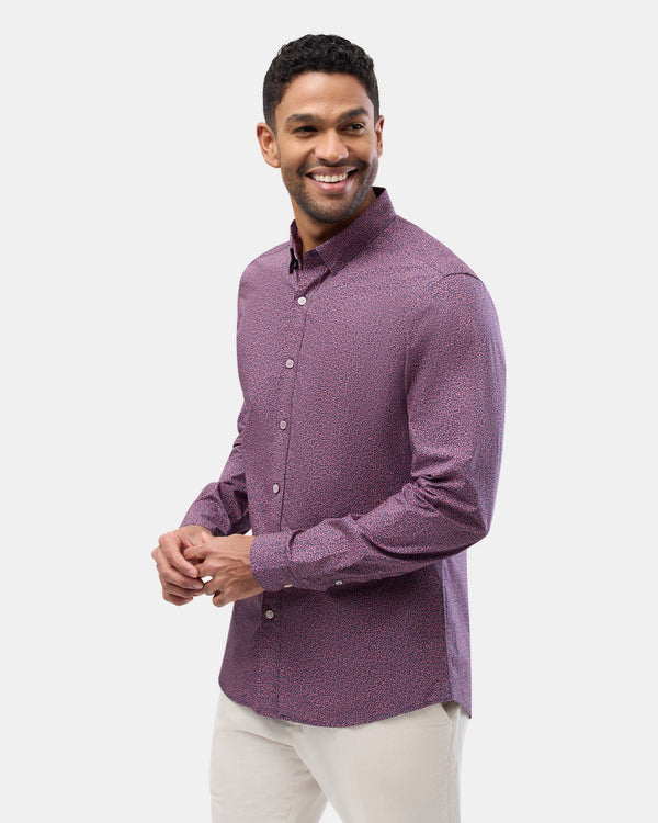 Brooksfield long sleeve printed casual shirt in red