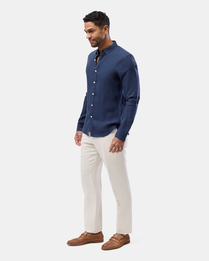 Styling the Brooksfield Mens Casual Linen Shirt in Navy