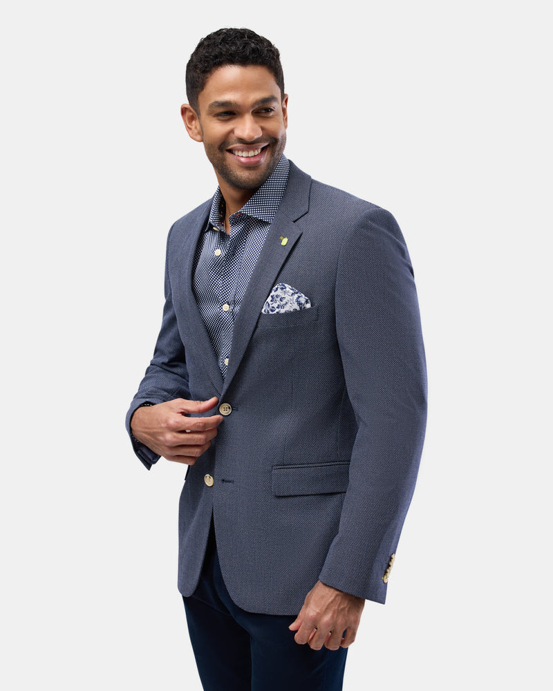 The Brooksfield Mens Textured Yarn Dye Sports Jacket in Navy