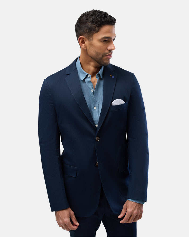 Front view of the Brooksfield Mens Unstructured Sports Jacket in Navy