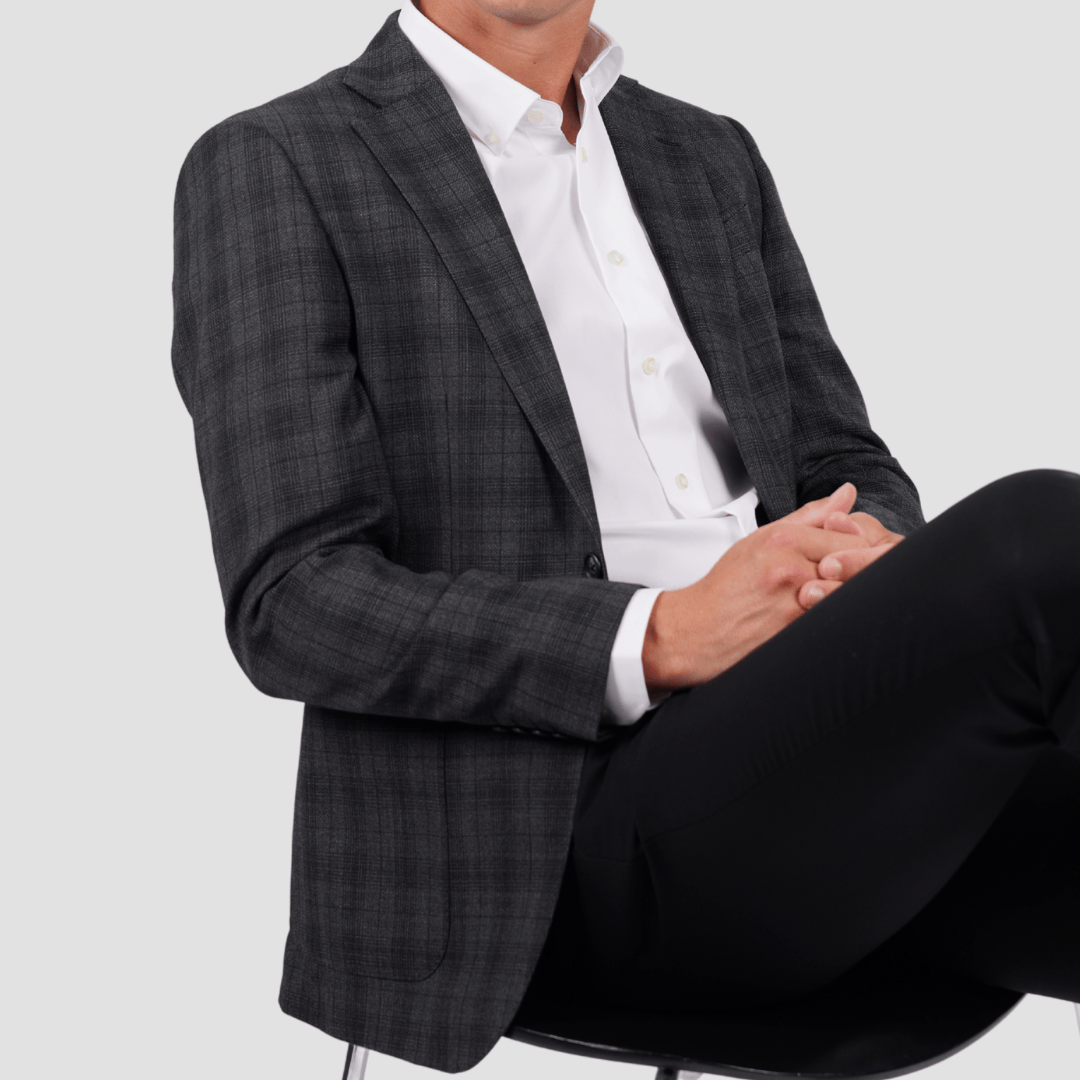 Hardy Amies Brinsley Mini Check Sports Jacket Black