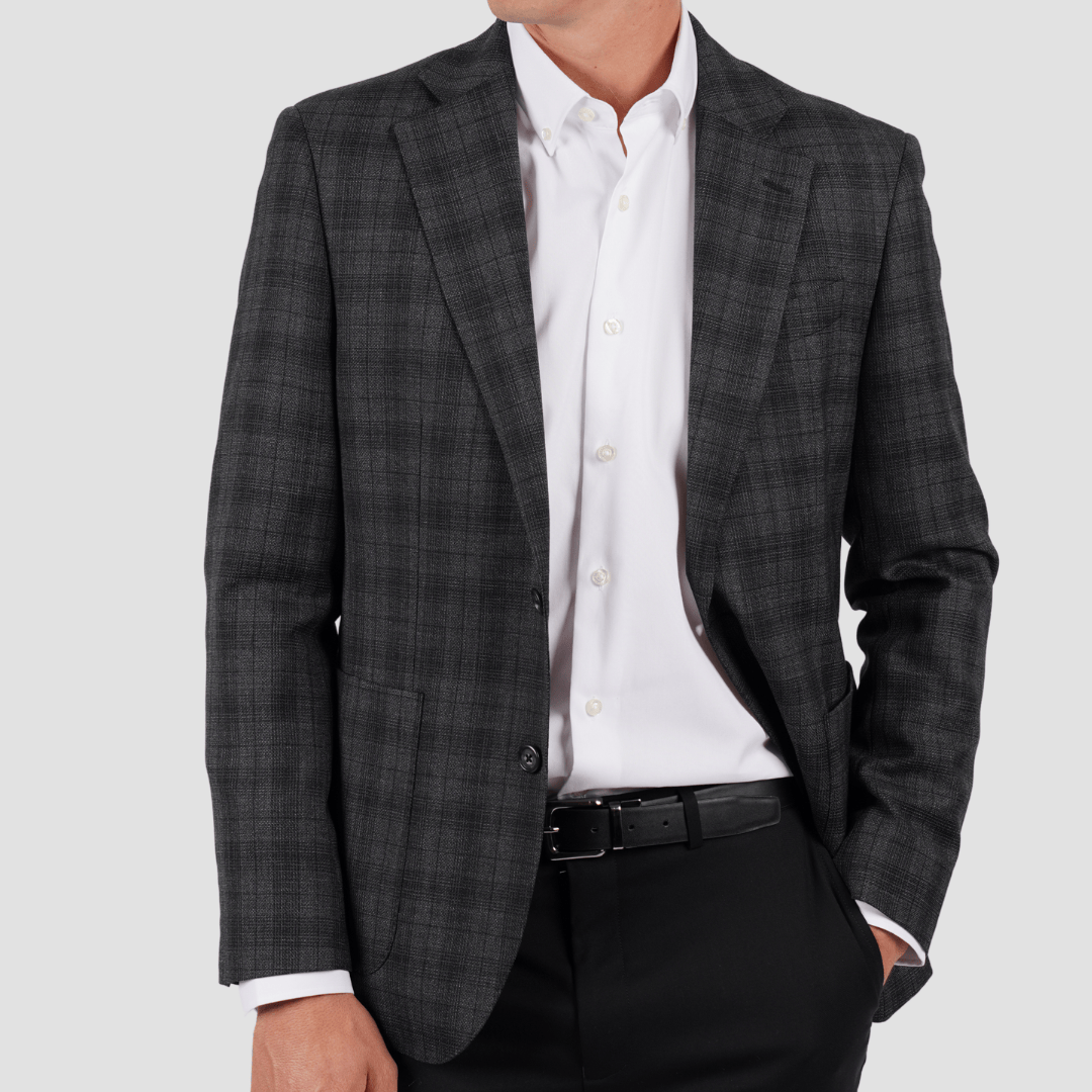 Hardy Amies Brinsley Mini Check Sports Jacket Black