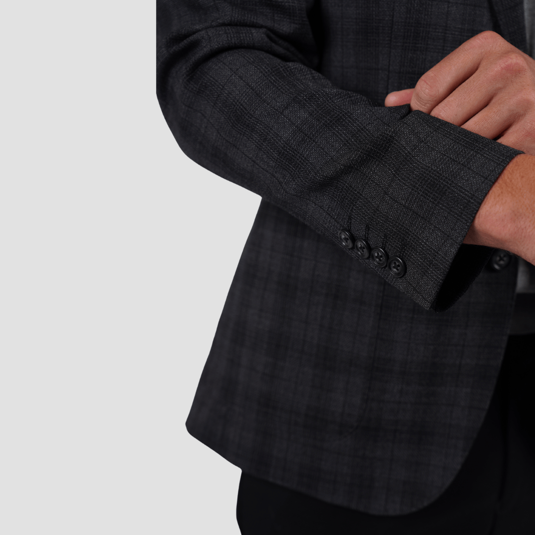 Hardy Amies Brinsley Mini Check Sports Jacket Black