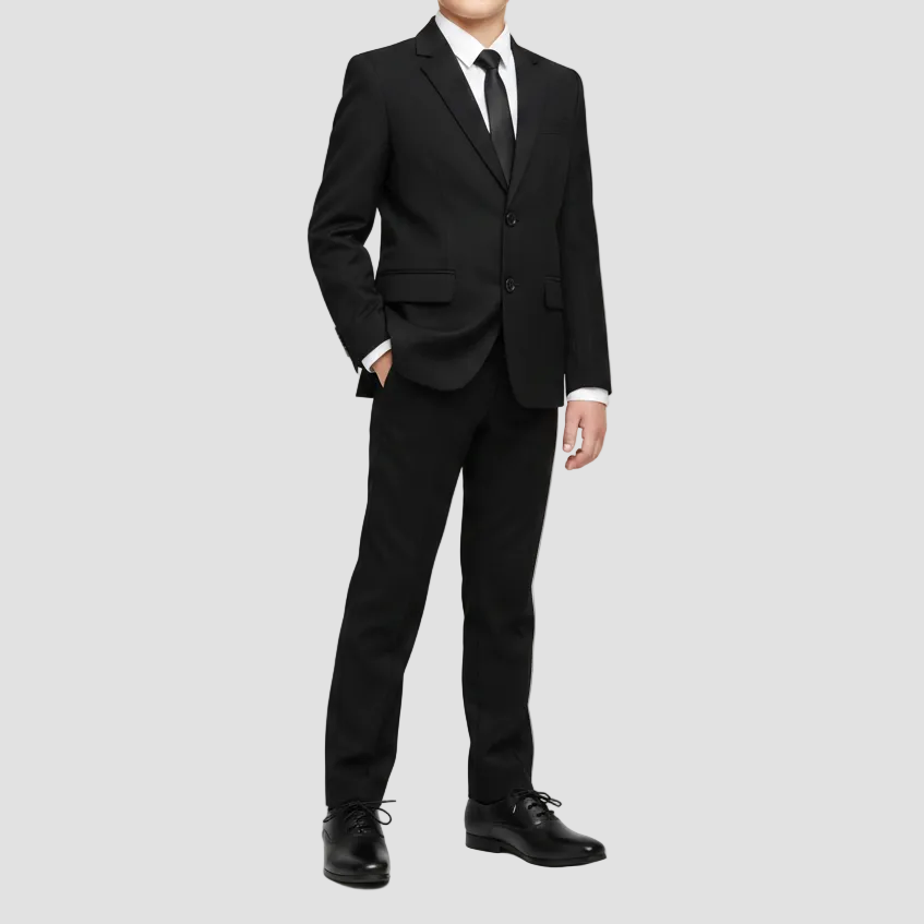 Bicester Kids Dress Shoes in Black