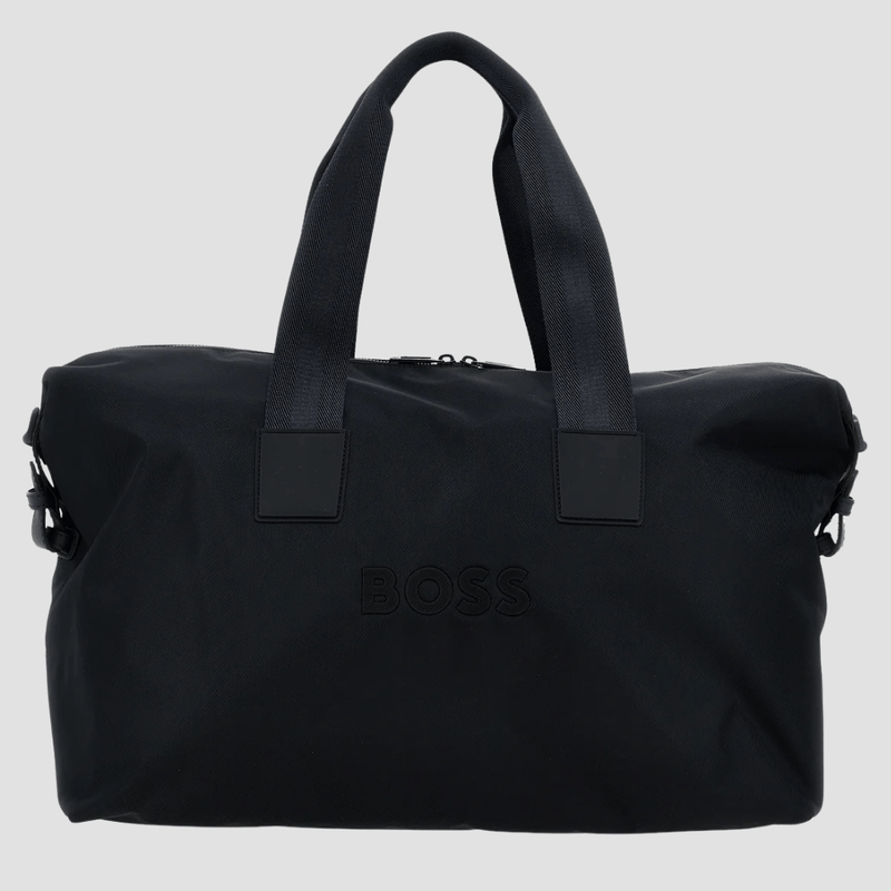 Boss Catch Rubberized Logo Holdall Bag in Dark Blue