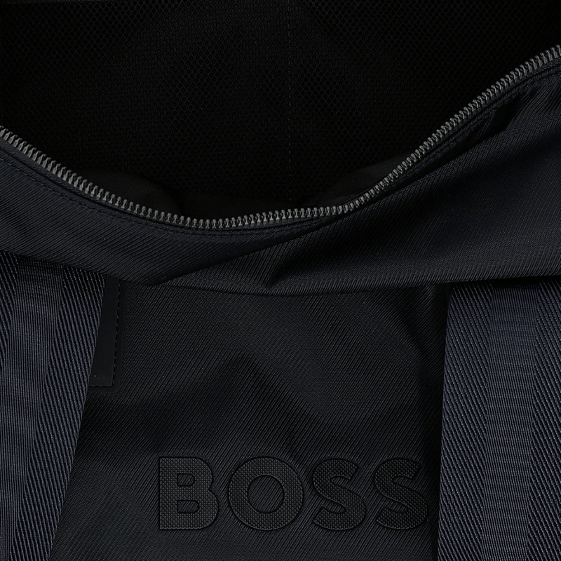 Boss Catch Rubberized Logo Holdall Bag in Dark Blue
