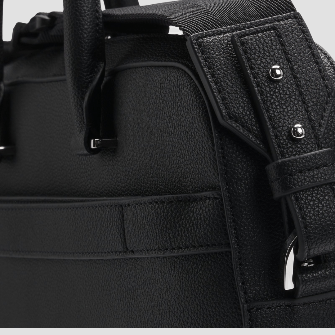 Boss Jay Document Case in Black Grained Faux Leather