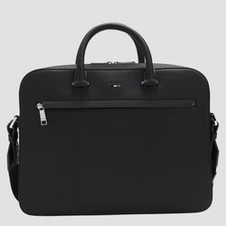 Boss Jay Document Case in Black Grained Faux Leather