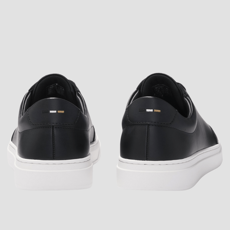 Boss Kieran Tenn Mens Coated Leather Trainers in Black