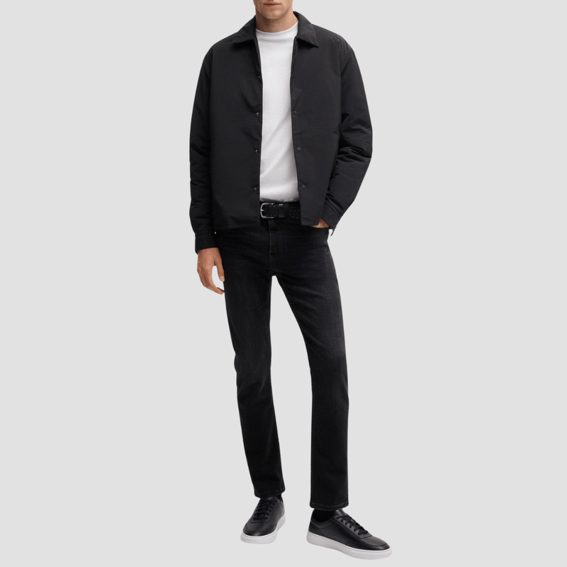 Boss Kieran Tenn Mens Coated Leather Trainers in Black