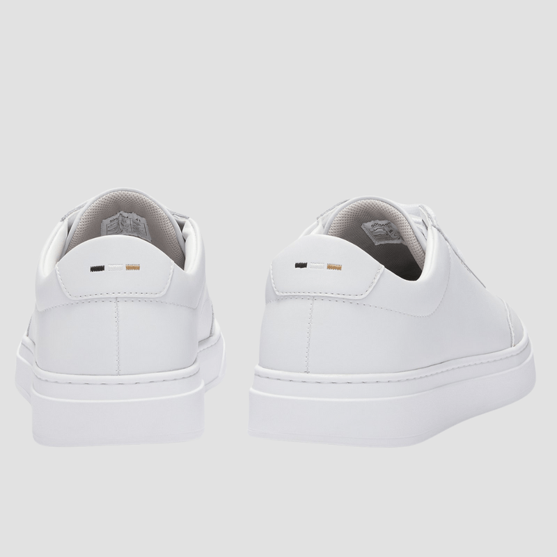 Boss Kieran Tenn Mens Coated Leather Trainers in White
