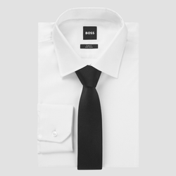 Boss Mens H-Tie in Black Pure Silk