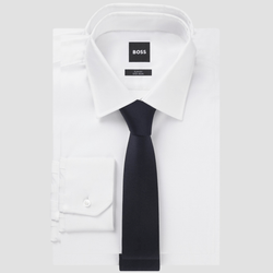 Boss Mens H-Tie in Dark Blue Pure Silk