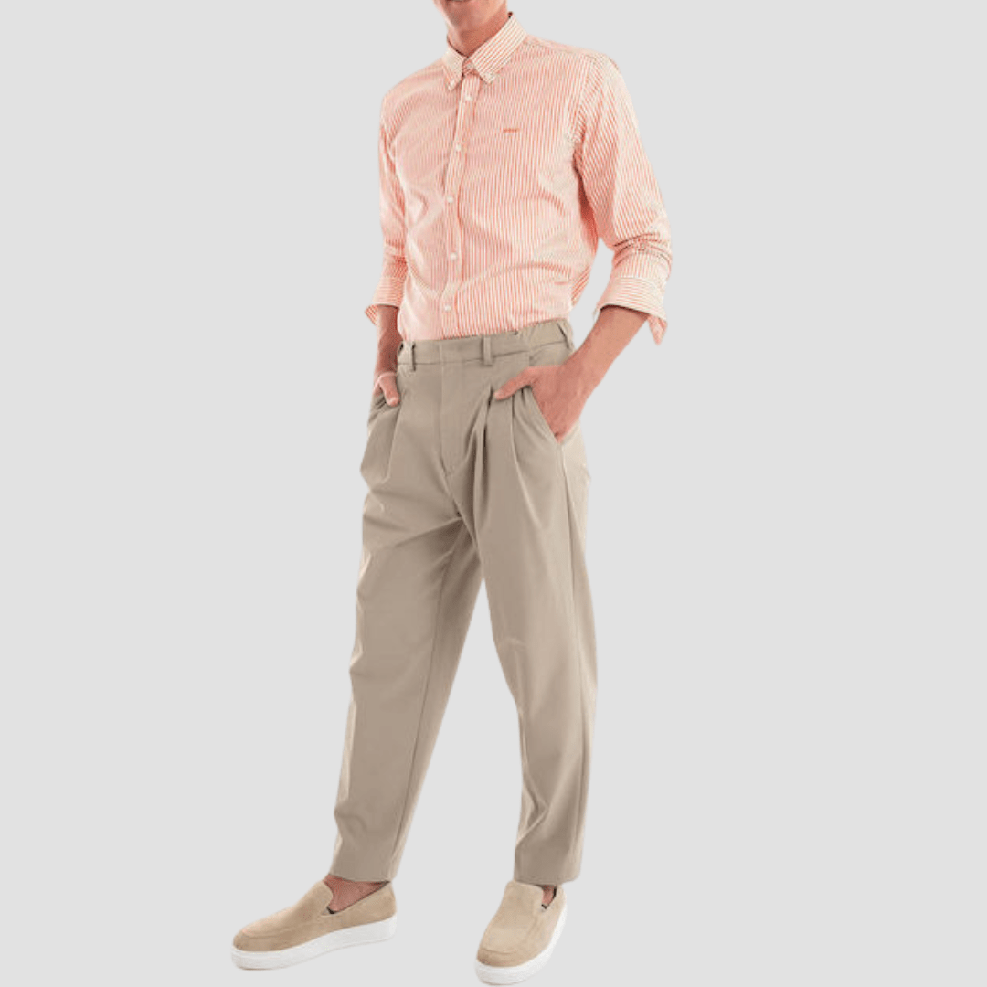 Boss Mens Slim Fit Roan Shirt in Orange Stripe