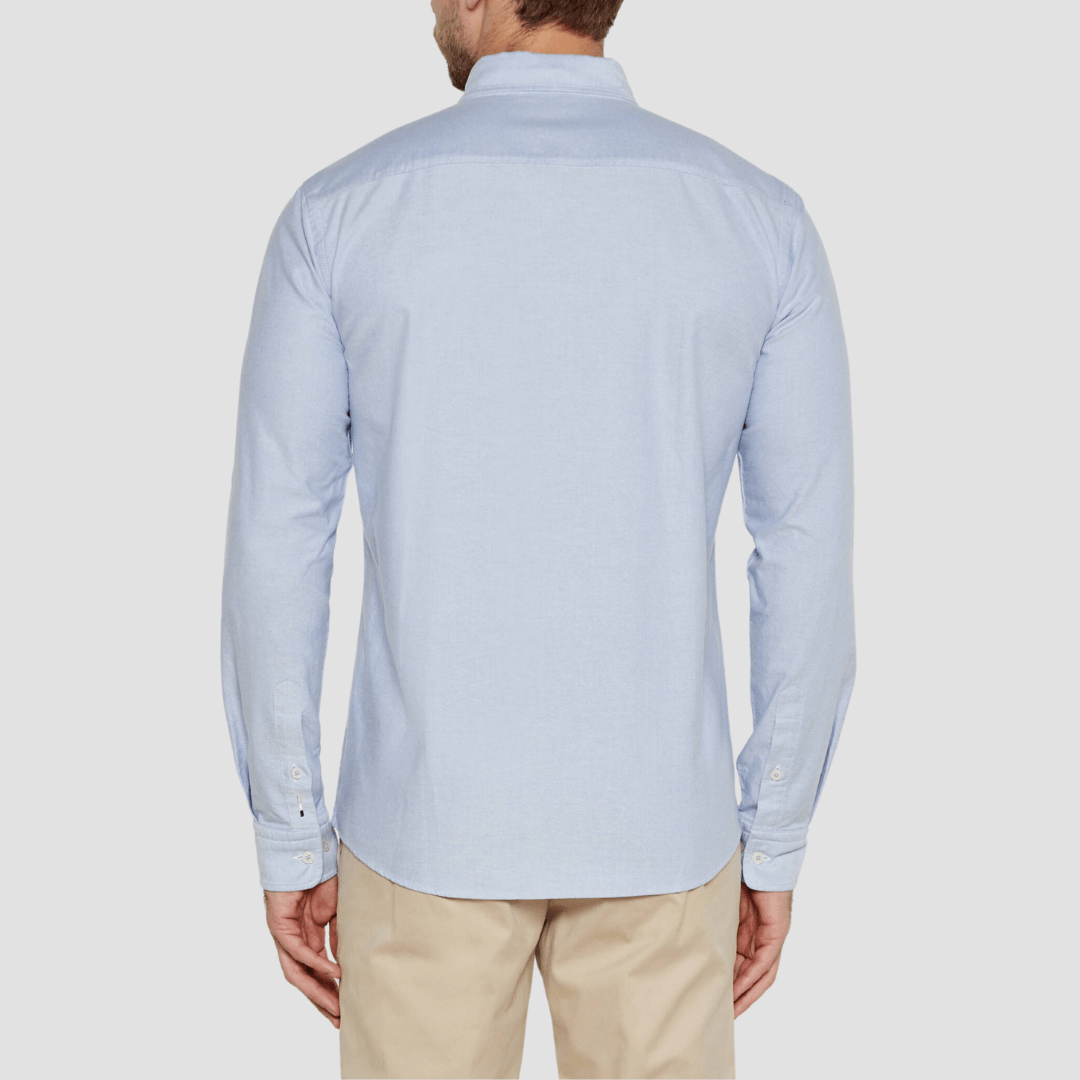 Boss Mens Slim Fit Roan Shirt in Oxford Blue Cotton