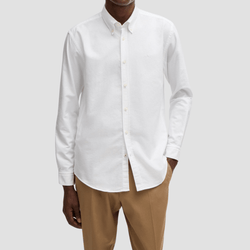 Boss Mens Slim Fit Roan Shirt in Oxford White Cotton