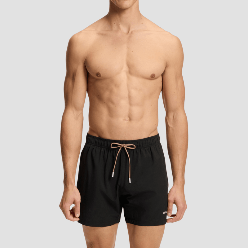 Boss Quick-Dry Tio Swim Shorts With Logo Detail in Black
