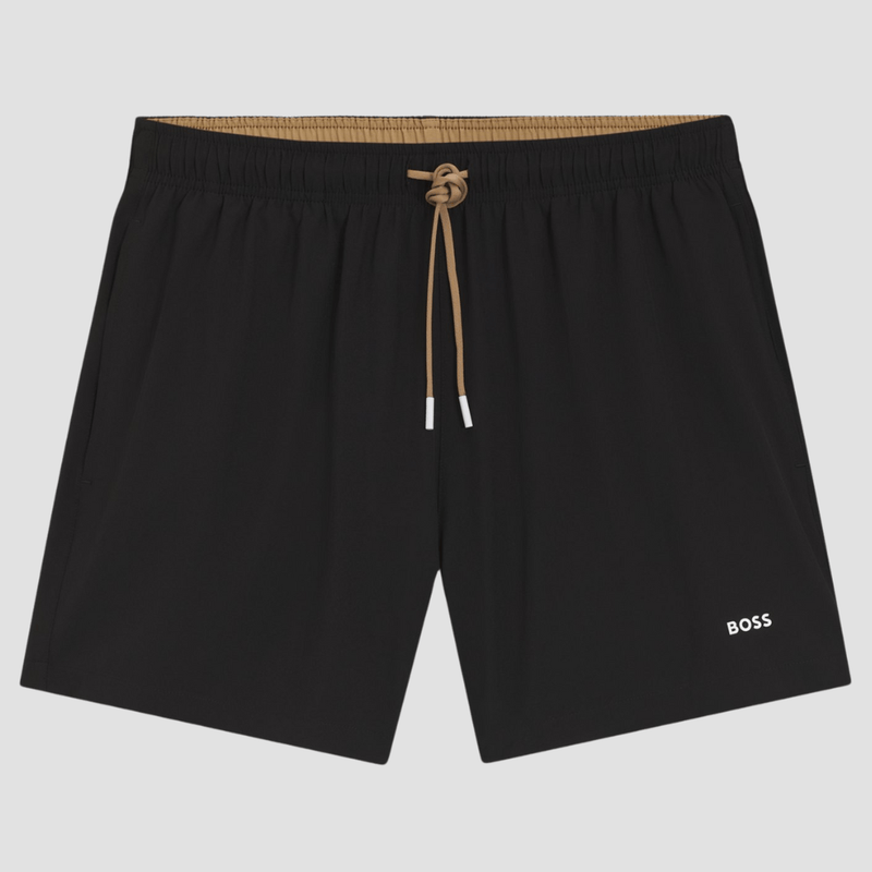 Boss Quick-Dry Tio Swim Shorts With Logo Detail in Black
