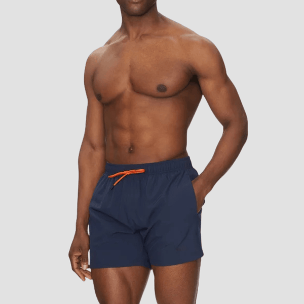 Boss Quick-Dry Tio Swim Shorts With Logo Detail in Navy