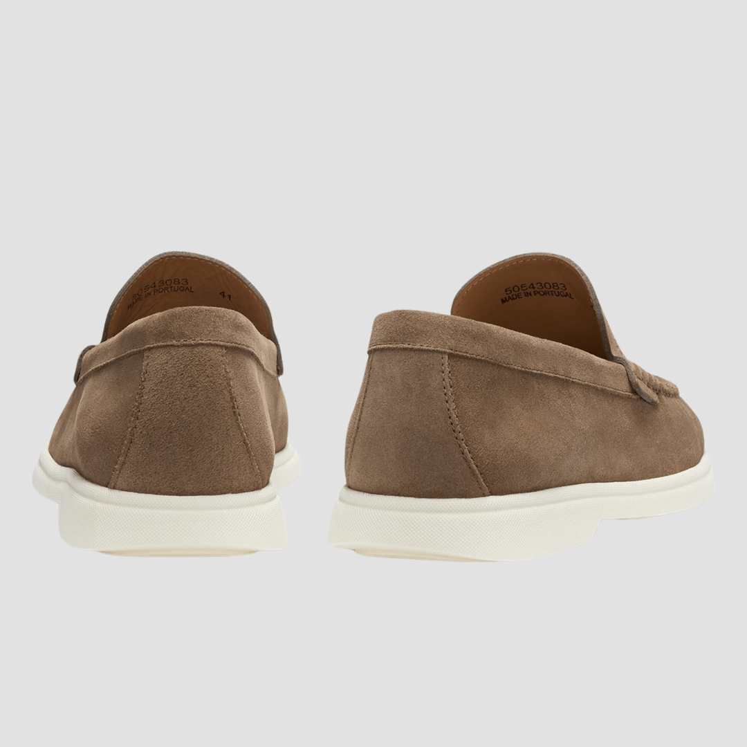 Boss Sienne Suede Leather Loafers in Beige