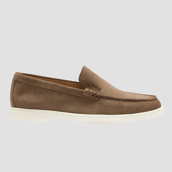 Boss Sienne Suede Leather Loafers in Beige