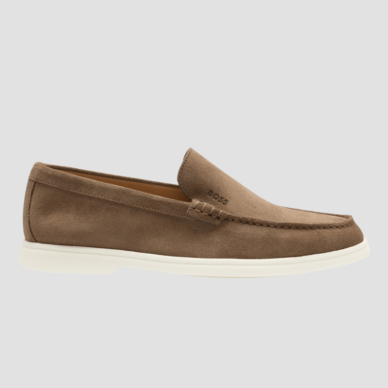 Boss Sienne Suede Leather Loafers in Beige