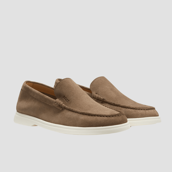 Boss Sienne Suede Leather Loafers in Beige