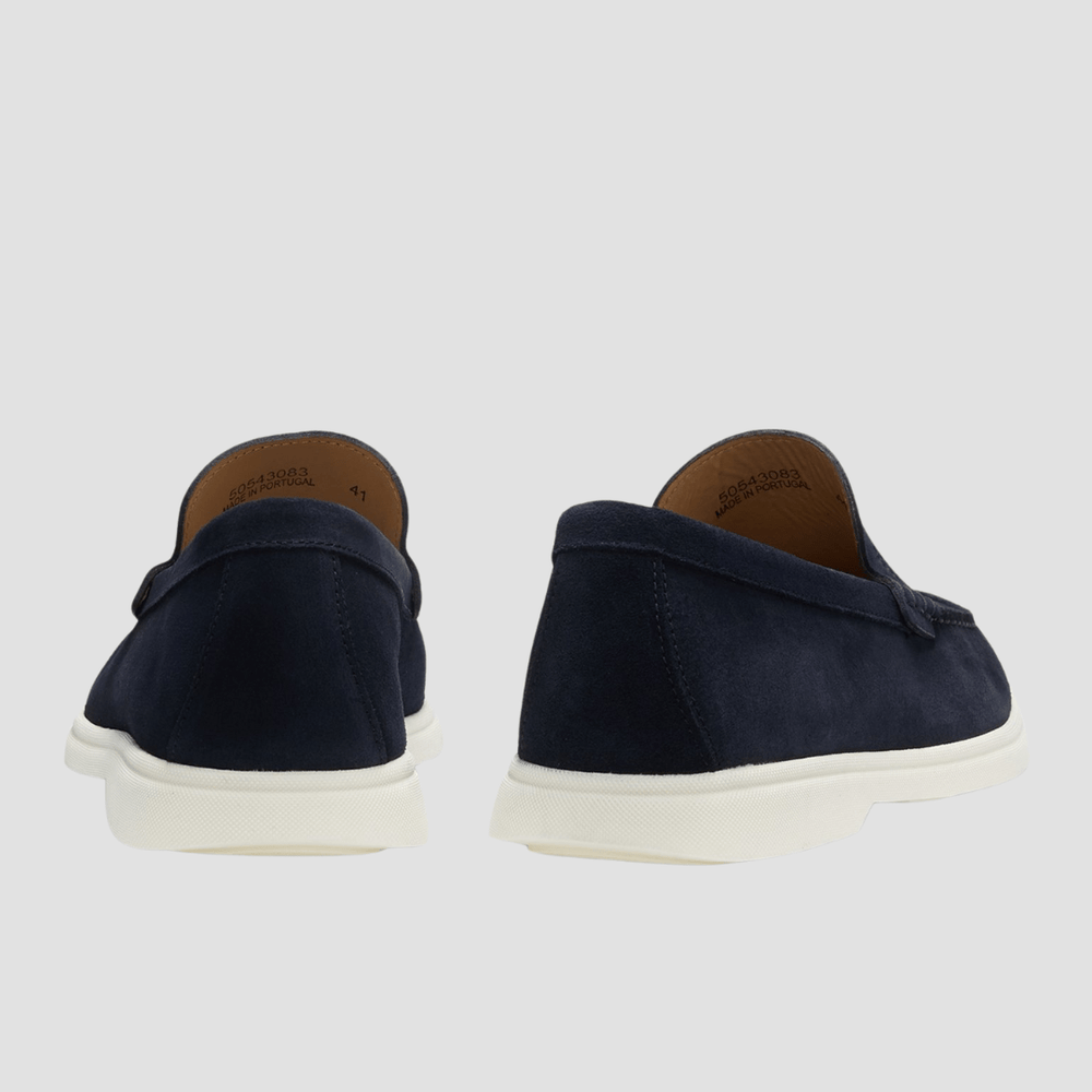 Boss Sienne Suede Leather Loafers in Dark Blue – Mens Suit  display picture 2