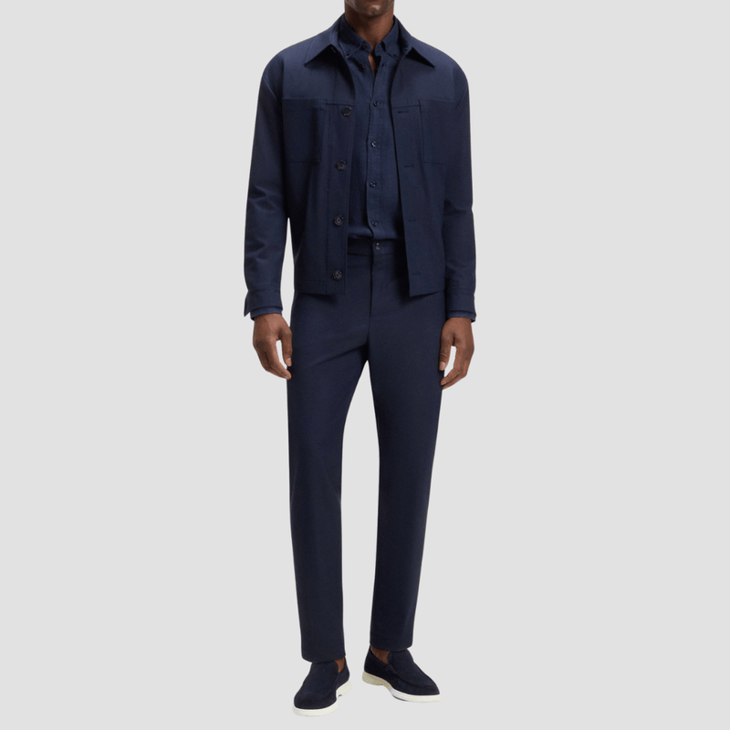 Boss Sienne Suede Leather Loafers in Dark Blue