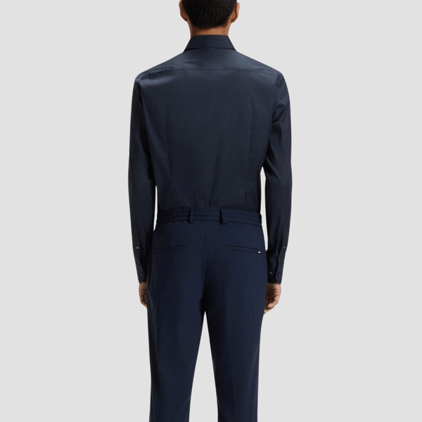 Boss Slim Fit Hank-Spread Shirt in Navy
