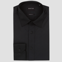 Mens Dress Shirts | Boston Slim Fit Liberty Mens Business Shirt in Black – Mens  Suit Warehouse