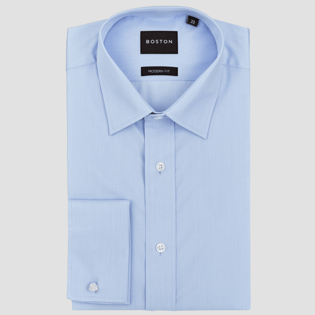 Mens Dress Shirts | Boston Liberty French Cuff Mens Shirt in Blue – Mens  Suit Warehouse