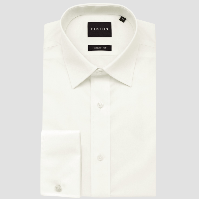 Mens Shirts | Boston Liberty French Cuff Mens Shirt in Cream – Mens Suit  Warehouse