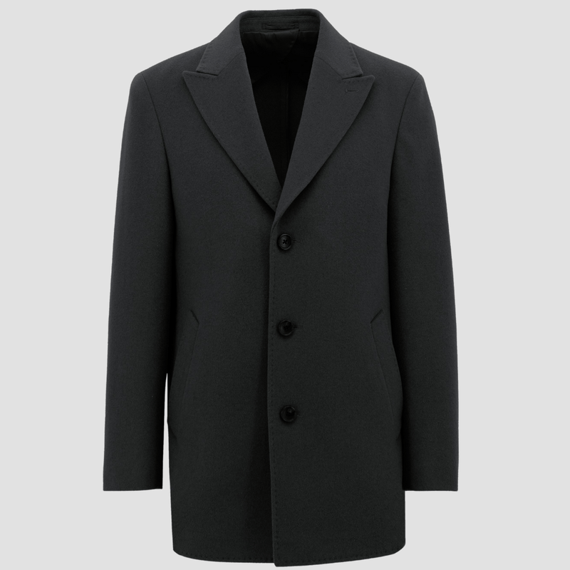 Boston Mens Lincoln Winter Coat in Black Wool Blend – Mens Suit