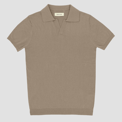 Boston Modern Fit Polo Knit in Taupe Pure Cotton