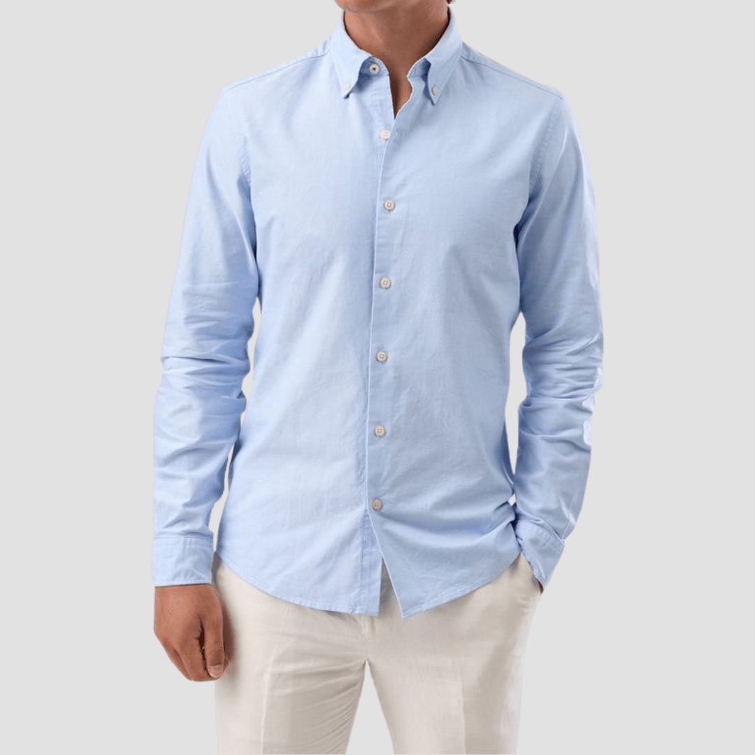 Brooksfield Casual Oxford Button Down Shirt in Blue