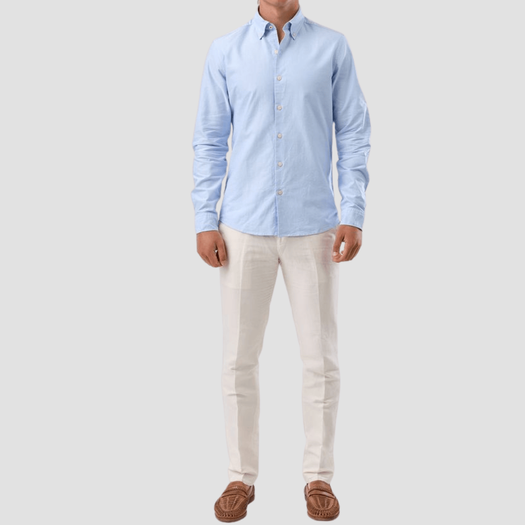 Brooksfield Casual Oxford Button Down Shirt in Blue