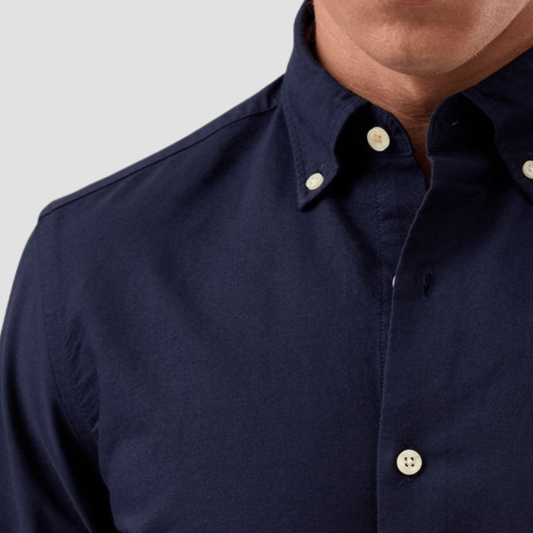 Brooksfield Casual Oxford Button Down Shirt in Navy